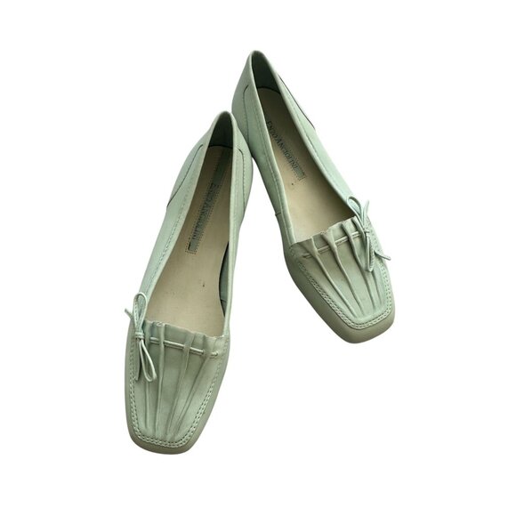 ENZO ANGIOLINI Light Green Seashell Leather Loafers Flats Size 5.5 - Picture 4 of 9